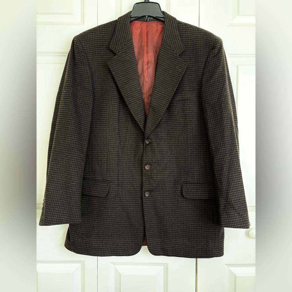Men's Brown Checkered Blazer